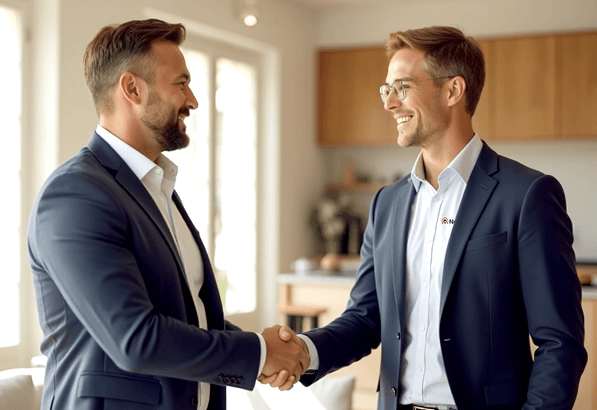 Partner agents shaking hands